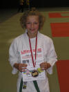 Bronze-Gewinnerin der Hessischen Einzelmeisterschaften U14 w 2006 -33 kg: Carolin Kraus.